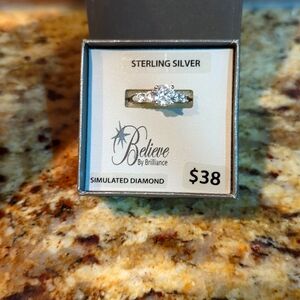 Sterling Silver Simulated Diamond size 7 ring